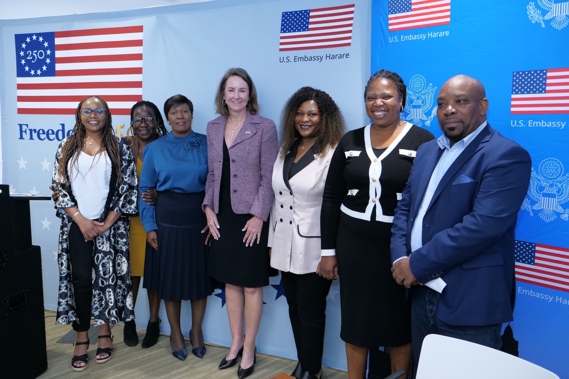 Mama Care Africa team with U.S. Embassy Harare representatives