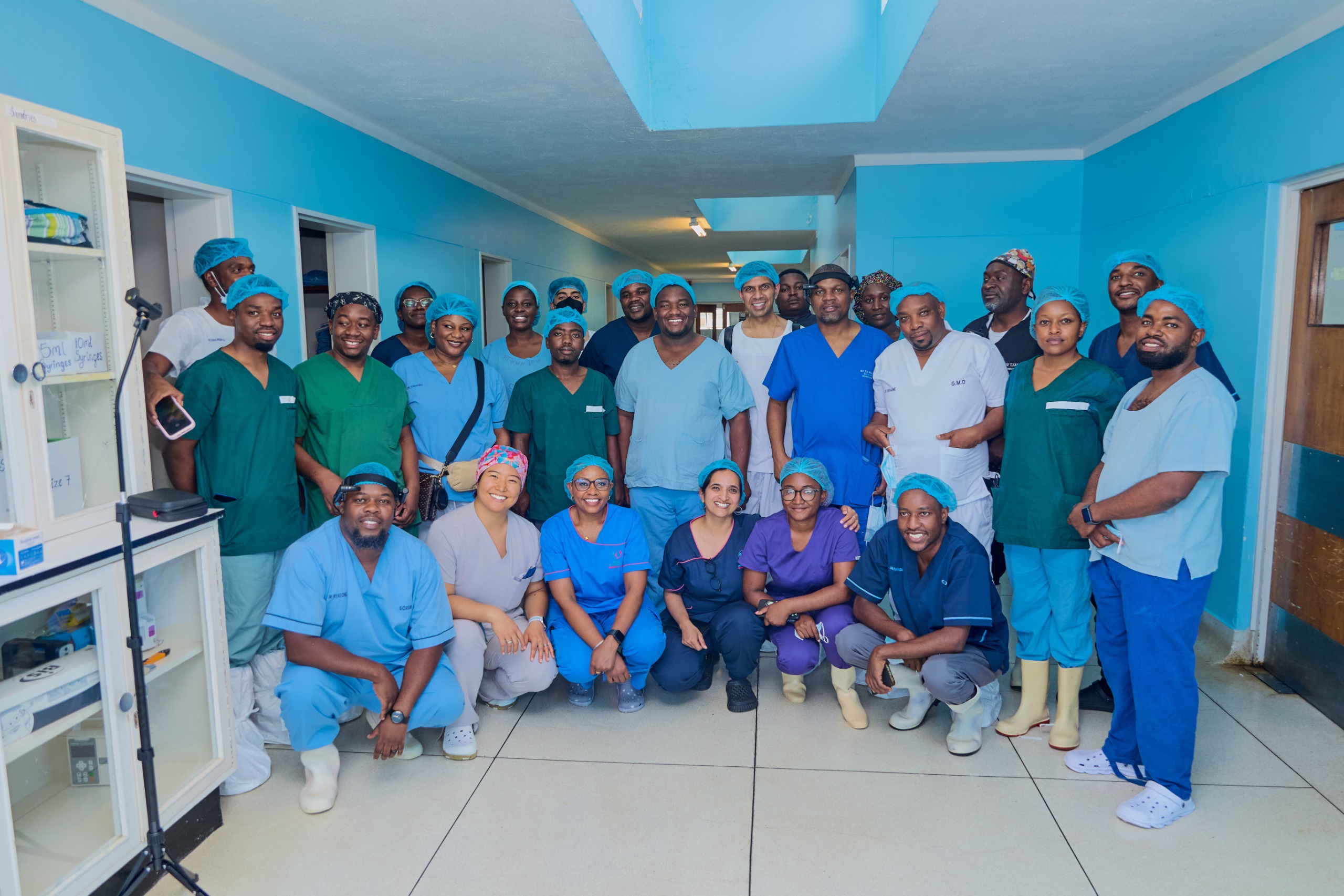 Medical team group photo in surgical theatre